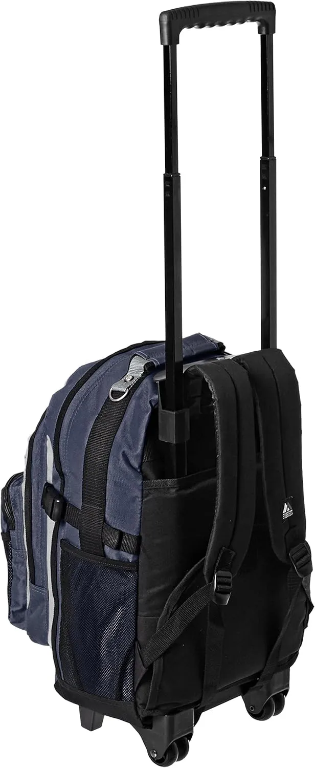 Everest Deluxe Wheeled Backpack, Navy/Gray/Black, One Size