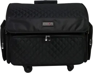 Everything Mary 4 Wheels Collapsible Deluxe Sewing Machine Storage Case, Black - Rolling Trolley Carrying Bag for Brother, Singer