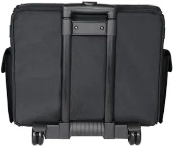 Everything Mary Collapsible Rolling Sewing Machine Tote - Premium Polyester Construction - Universal Fit - Portable with Dual Wheels and Telescoping Handle - Large Black Floral