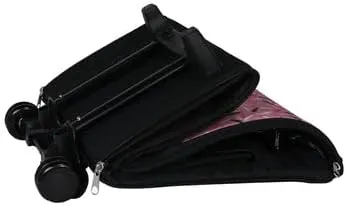 Everything Mary Collapsible Rolling Sewing Machine Tote - Premium Polyester Construction - Universal Fit - Portable with Dual Wheels and Telescoping Handle - Pink Abstract
