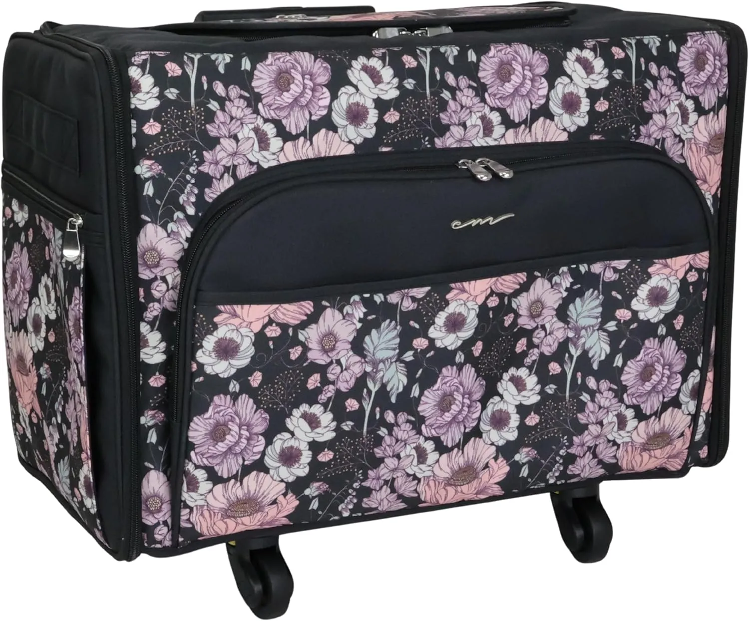 Everything Mary XL Rolling Flat Top Craft Tote Sewing Machine Case - Collapsible with Padded Interior, Top Pocket, and Spacious Storage for Accessories