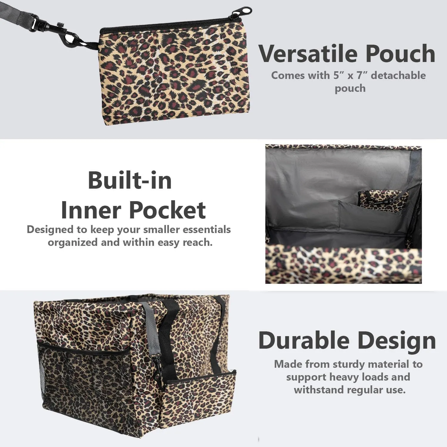 Extra Large Utility Tote Bag - Collapsible Tote with Wire Frame for Beach, Groceries, Travel - Includes 5x7 Bag