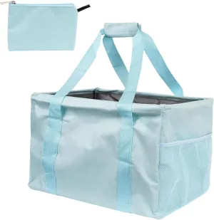 Extra Large Utility Tote Bag - Collapsible Tote with Wire Frame for Beach, Groceries, Travel - Includes 5x7 Bag