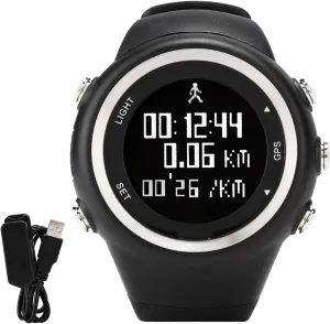 EZON GPS Running Watch with Speed Distance Pace Alarm and Calorie Counter and Stopwatch for Men T031 Black