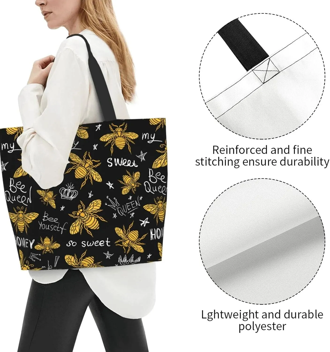 Famame Canvas Tote Bag Large Women Casual Shoulder Bag Handbag Reusable Multipurpose Shopping Grocery Bag For Outdoors…