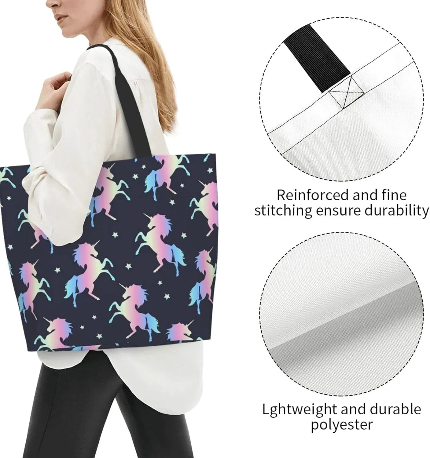 Famame Canvas Tote Bag Large Women Casual Shoulder Bag Handbag Reusable Multipurpose Shopping Grocery Bag For Outdoors…