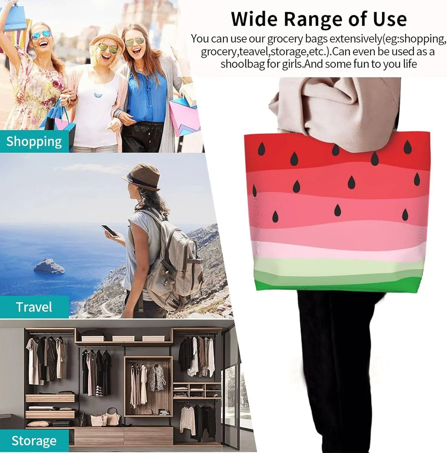 Famame Canvas Tote Bag Large Women Casual Shoulder Bag Handbag Reusable Multipurpose Shopping Grocery Bag For Outdoors…
