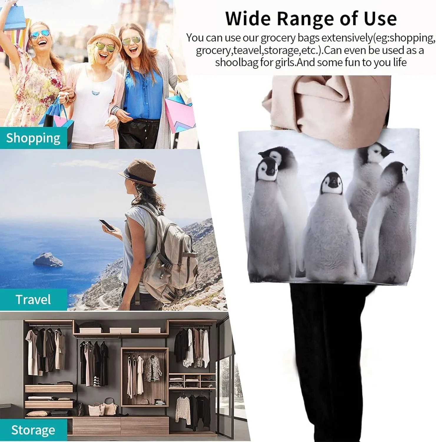 Famame Canvas Tote Bag Large Women Casual Shoulder Bag Handbag Reusable Multipurpose Shopping Grocery Bag For Outdoors…