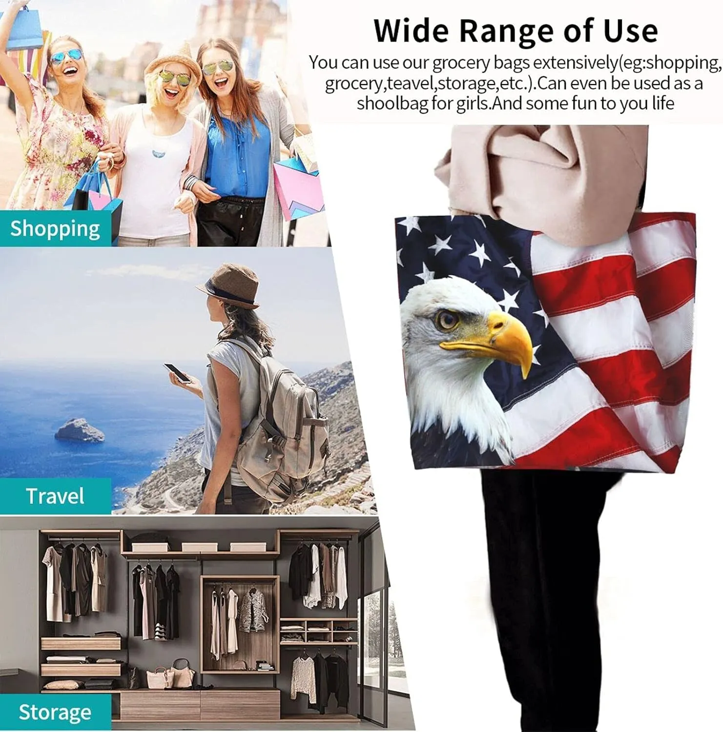 Famame Canvas Tote Bag Large Women Casual Shoulder Bag Handbag Reusable Multipurpose Shopping Grocery Bag For Outdoors…