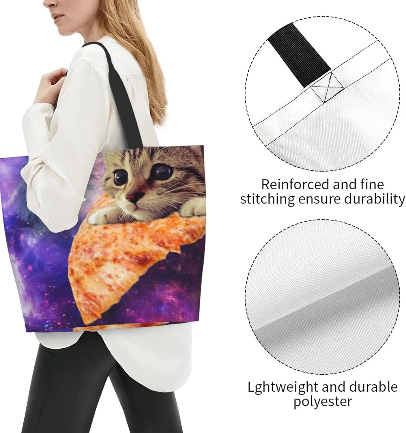 Famame Canvas Tote Bag Large Women Casual Shoulder Bag Handbag Reusable Multipurpose Shopping Grocery Bag For Outdoors…