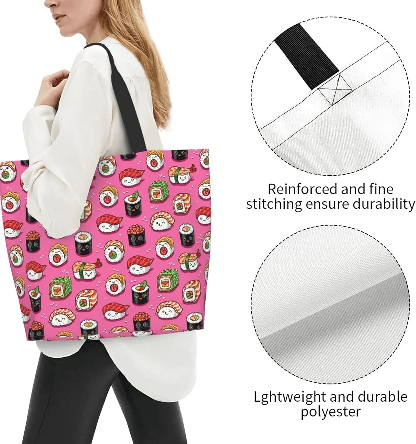 Famame Canvas Tote Bag Large Women Casual Shoulder Bag Handbag Reusable Multipurpose Shopping Grocery Bag For Outdoors…