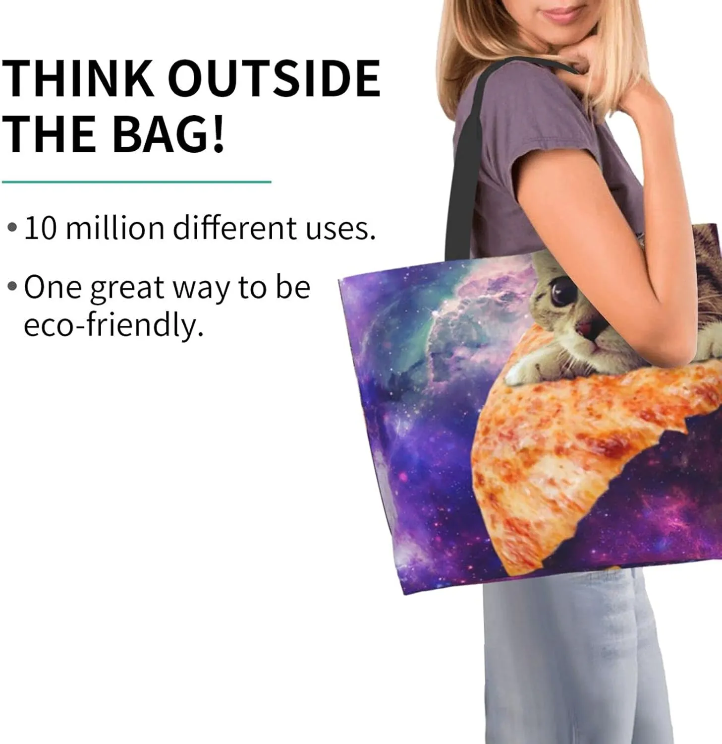 Famame Canvas Tote Bag Large Women Casual Shoulder Bag Handbag Reusable Multipurpose Shopping Grocery Bag For Outdoors…