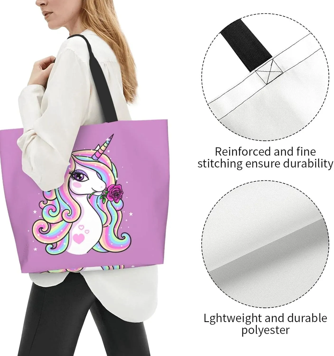 Famame Canvas Tote Bag Large Women Casual Shoulder Bag Handbag Reusable Multipurpose Shopping Grocery Bag For Outdoors…