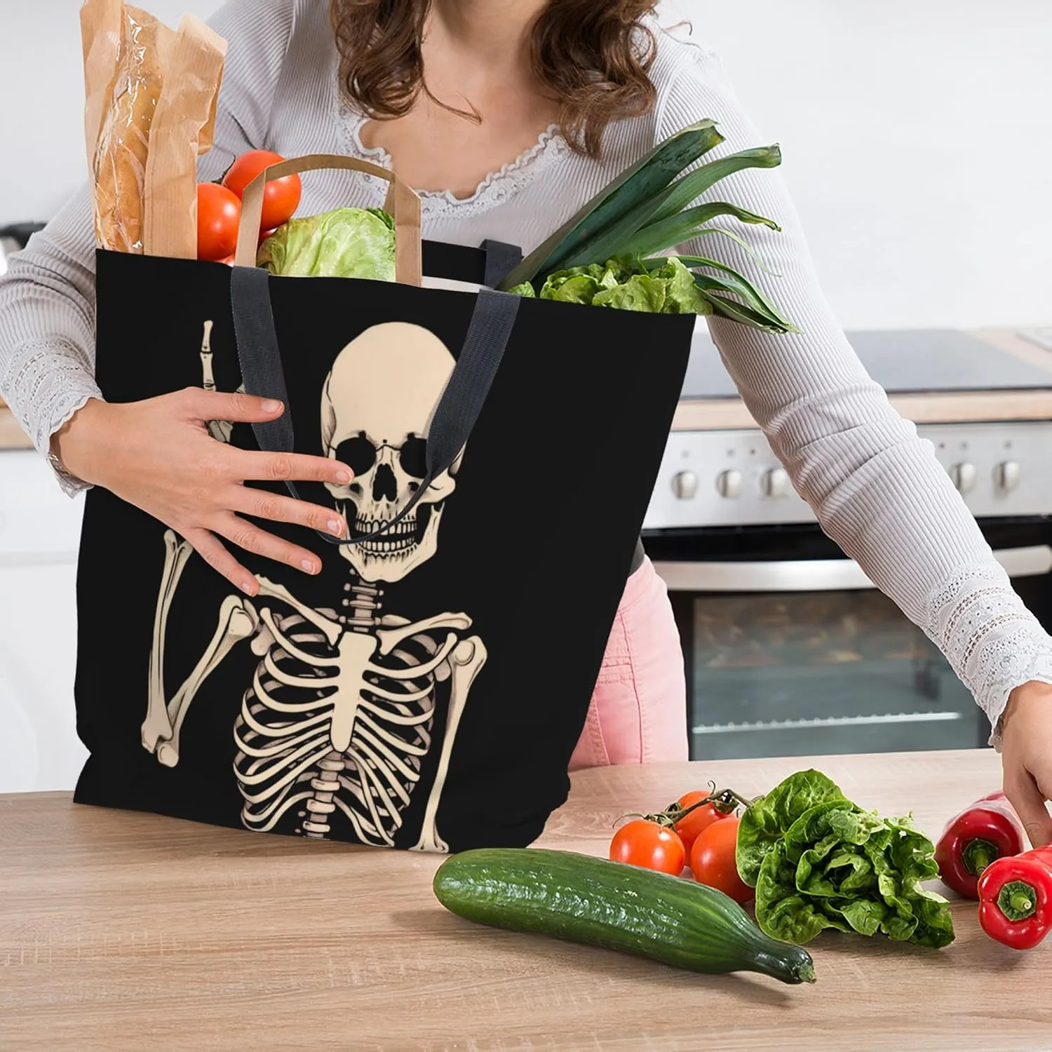 Famame Canvas Tote Bag Large Women Casual Shoulder Bag Handbag Reusable Multipurpose Shopping Grocery Bag For Outdoors…