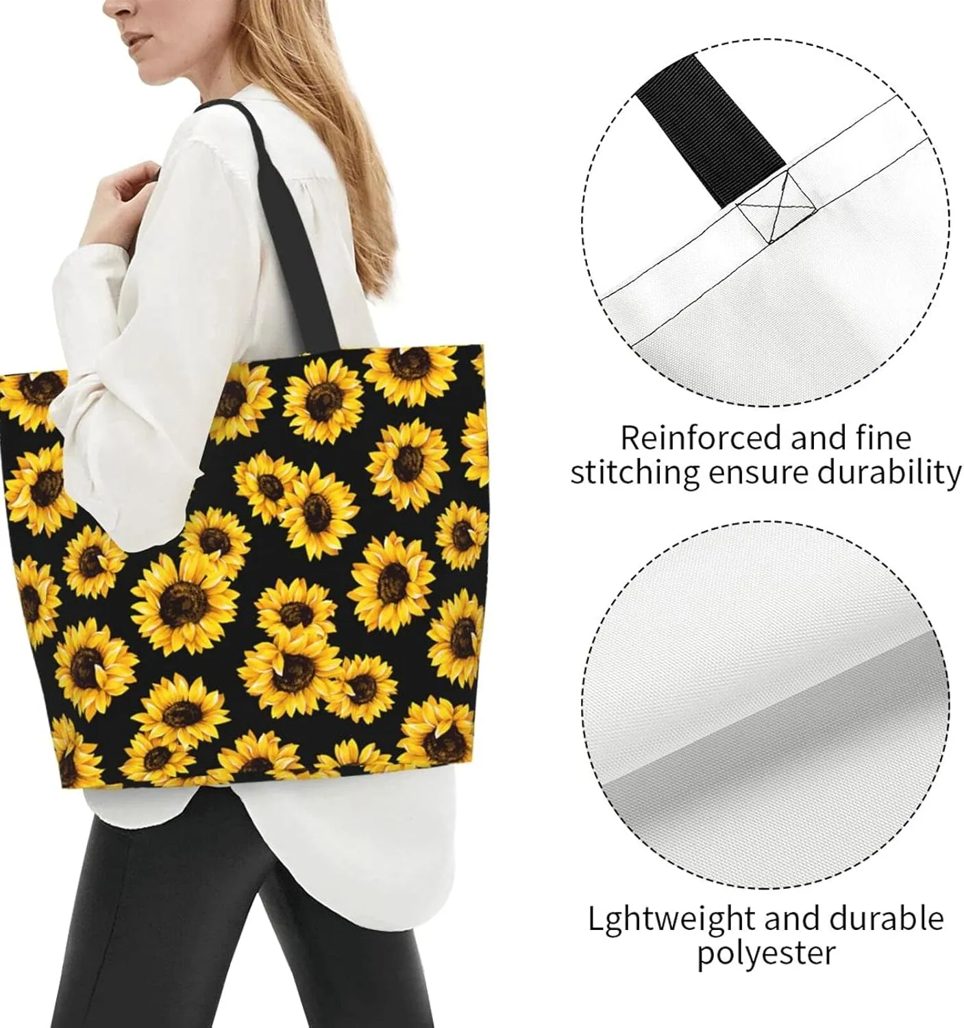Famame Canvas Tote Bag Large Women Casual Shoulder Bag Handbag Reusable Multipurpose Shopping Grocery Bag For Outdoors…