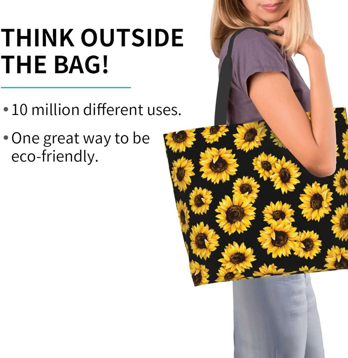 Famame Canvas Tote Bag Large Women Casual Shoulder Bag Handbag Reusable Multipurpose Shopping Grocery Bag For Outdoors…
