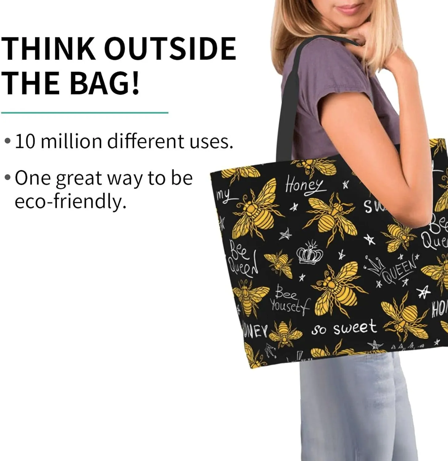 Famame Canvas Tote Bag Large Women Casual Shoulder Bag Handbag Reusable Multipurpose Shopping Grocery Bag For Outdoors…
