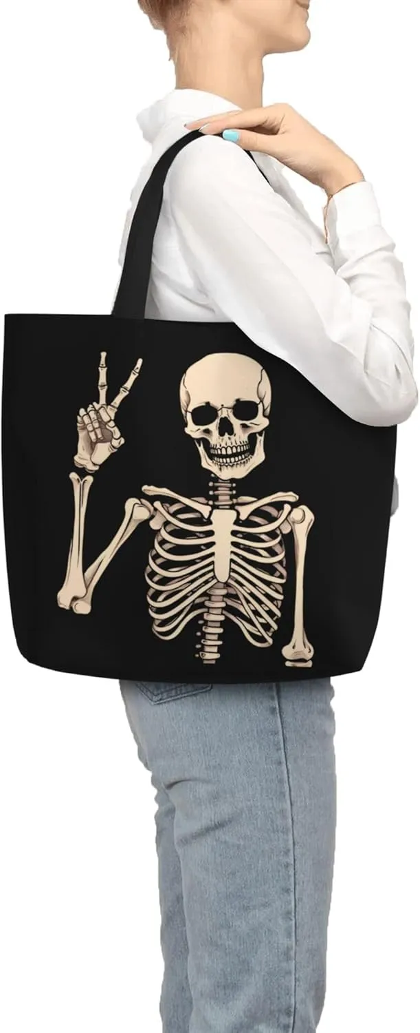 Famame Canvas Tote Bag Large Women Casual Shoulder Bag Handbag Reusable Multipurpose Shopping Grocery Bag For Outdoors…