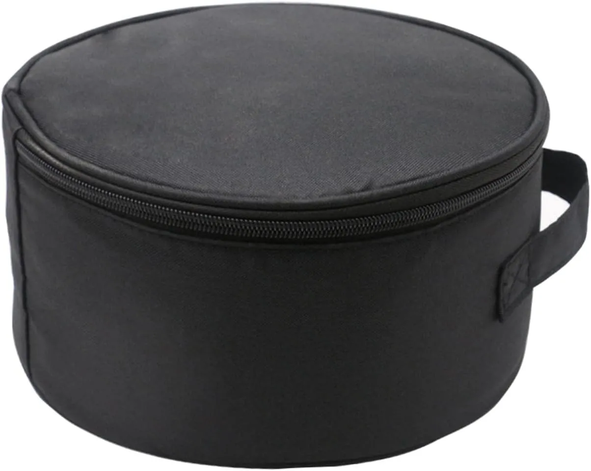 Fan Storage Bag Round Cosmetic Bag Pouch Makeup Bag with Carrying Handle Makeup Organizer Toiletry Bag Folding for Activities Trip Gardening
