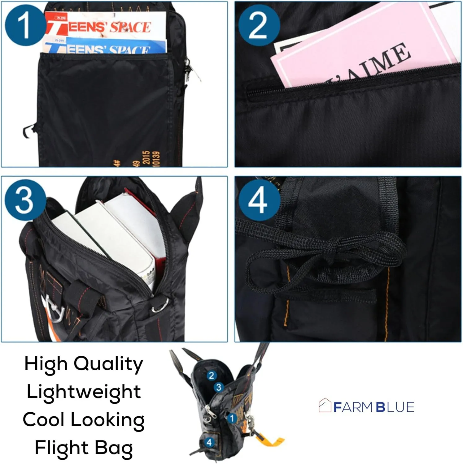 Farm Blue Tactical Flight Bag – Aviators Parachute Pilot Helmet Bag - Military Style