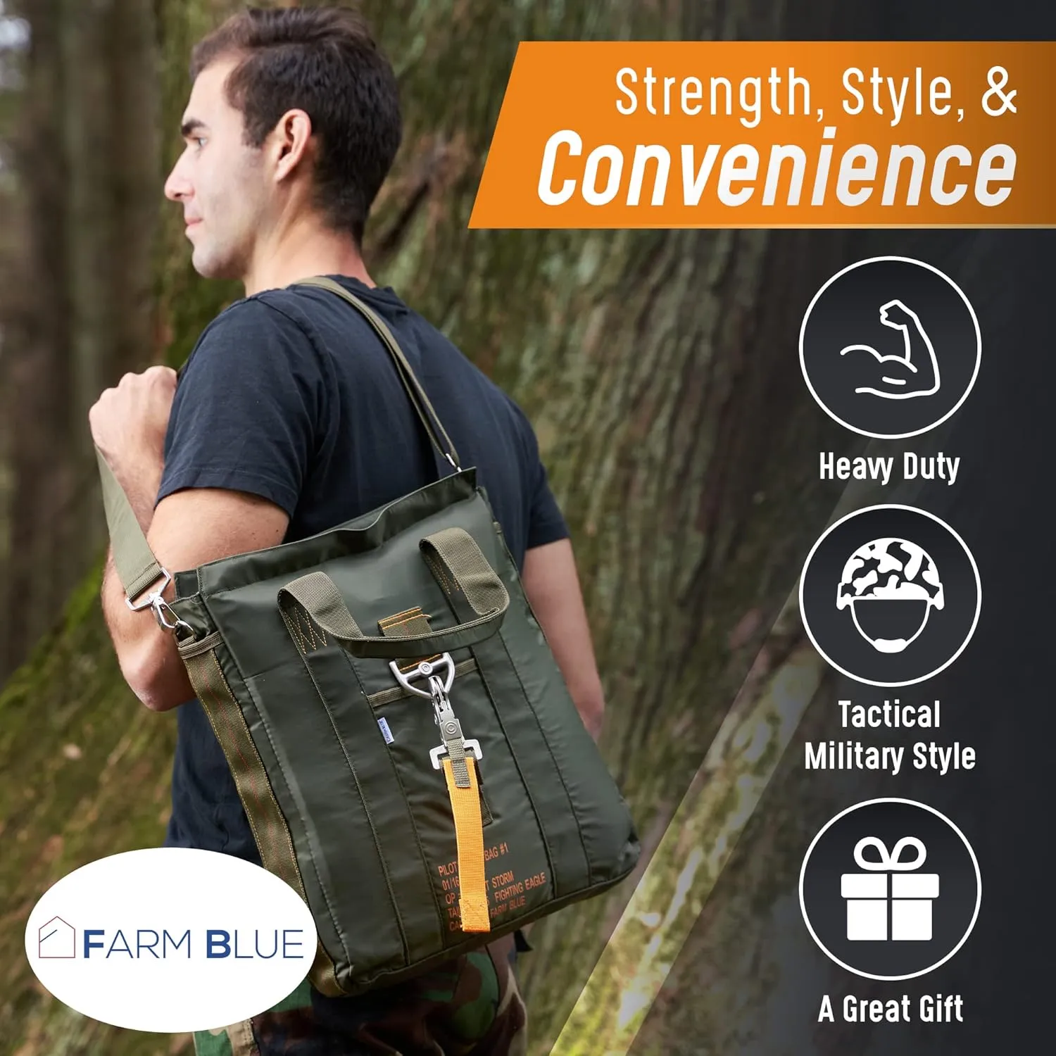 Farm Blue Tactical Flight Bag – Aviators Parachute Pilot Helmet Bag - Military Style