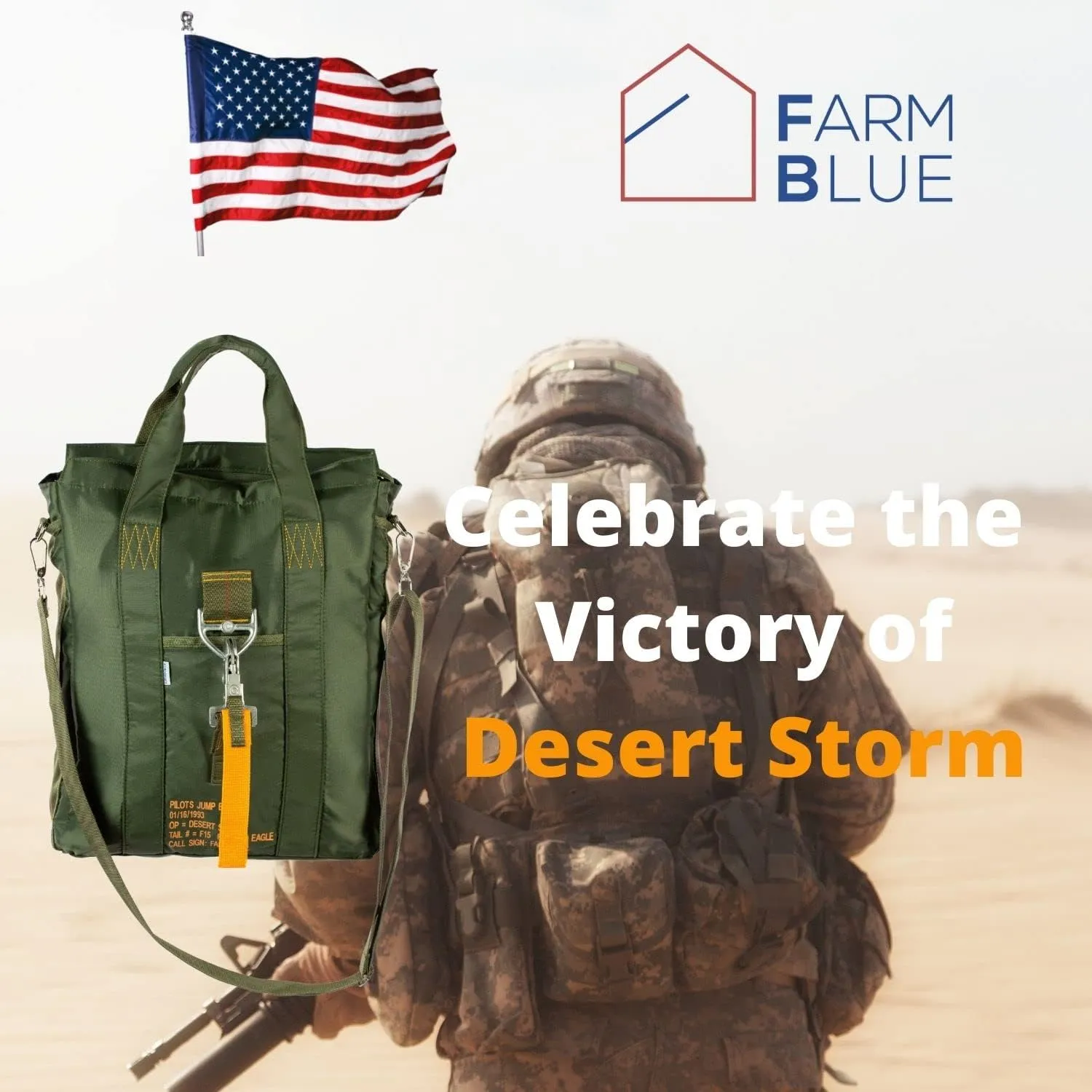 Farm Blue Tactical Flight Bag – Aviators Parachute Pilot Helmet Bag - Military Style