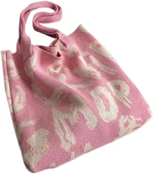 Fashion Knitted Shoulder Bag Elegant Tote Bag Casual Large Capacity Handbag Women Purse Breathable and Comfortable