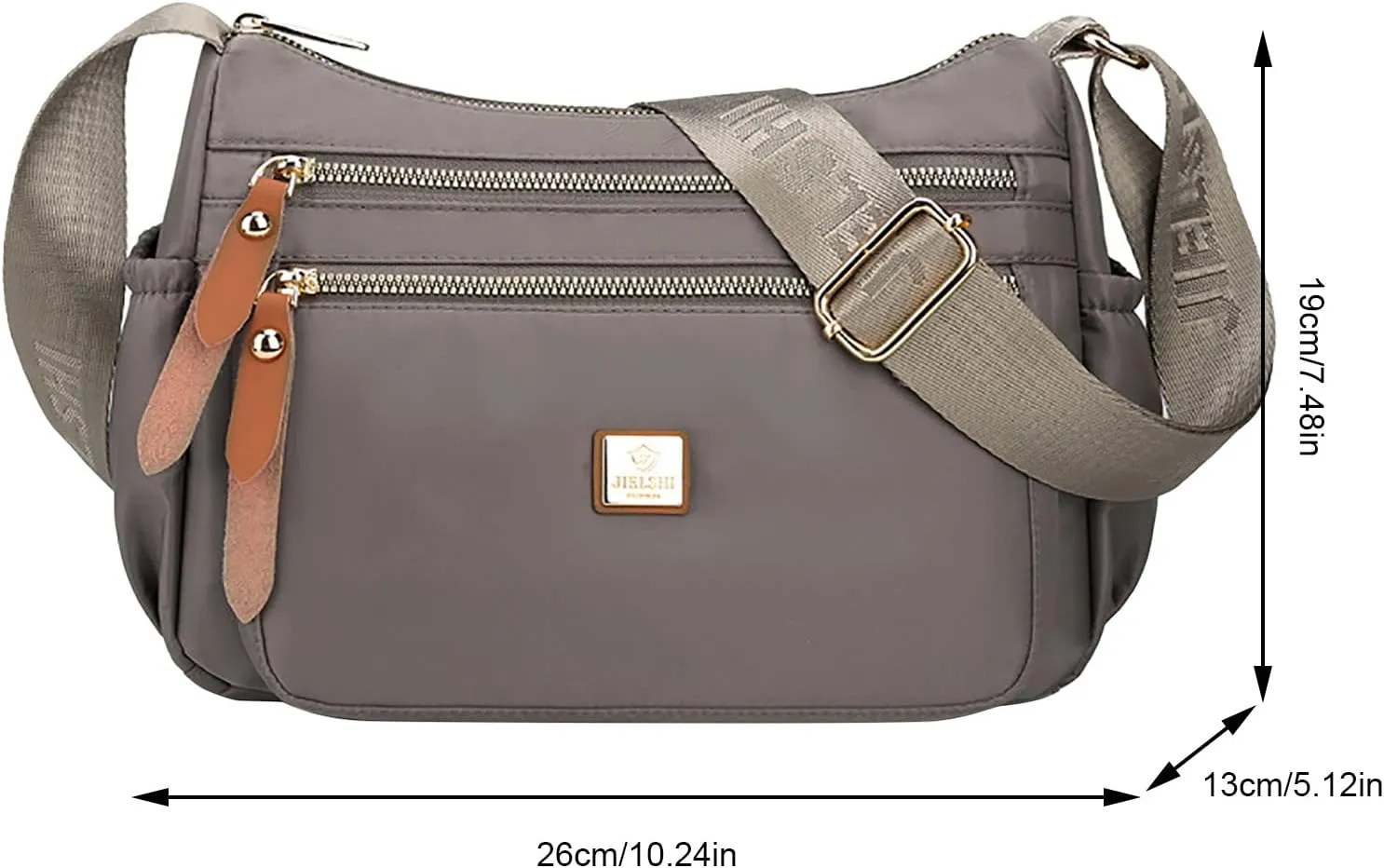 Fashion Multicolor Nylon Fabric Large Capacity Zipper Adjustable Shoulder Strap Messenger Bag Satchel (Yellow, One Size)