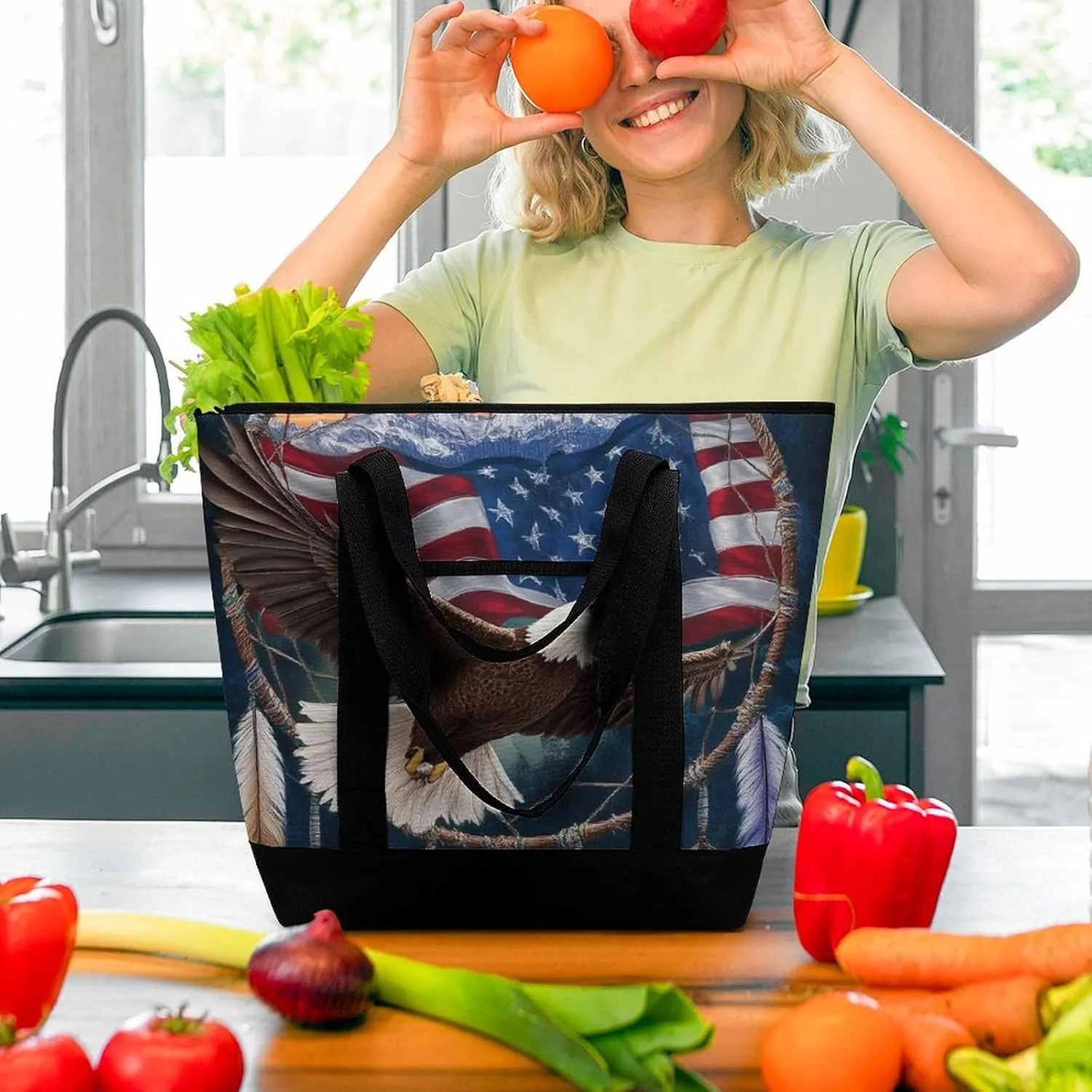 Fashionable Large Thermal Tote Bag Insulated Work/Commute Bag For Women & Men