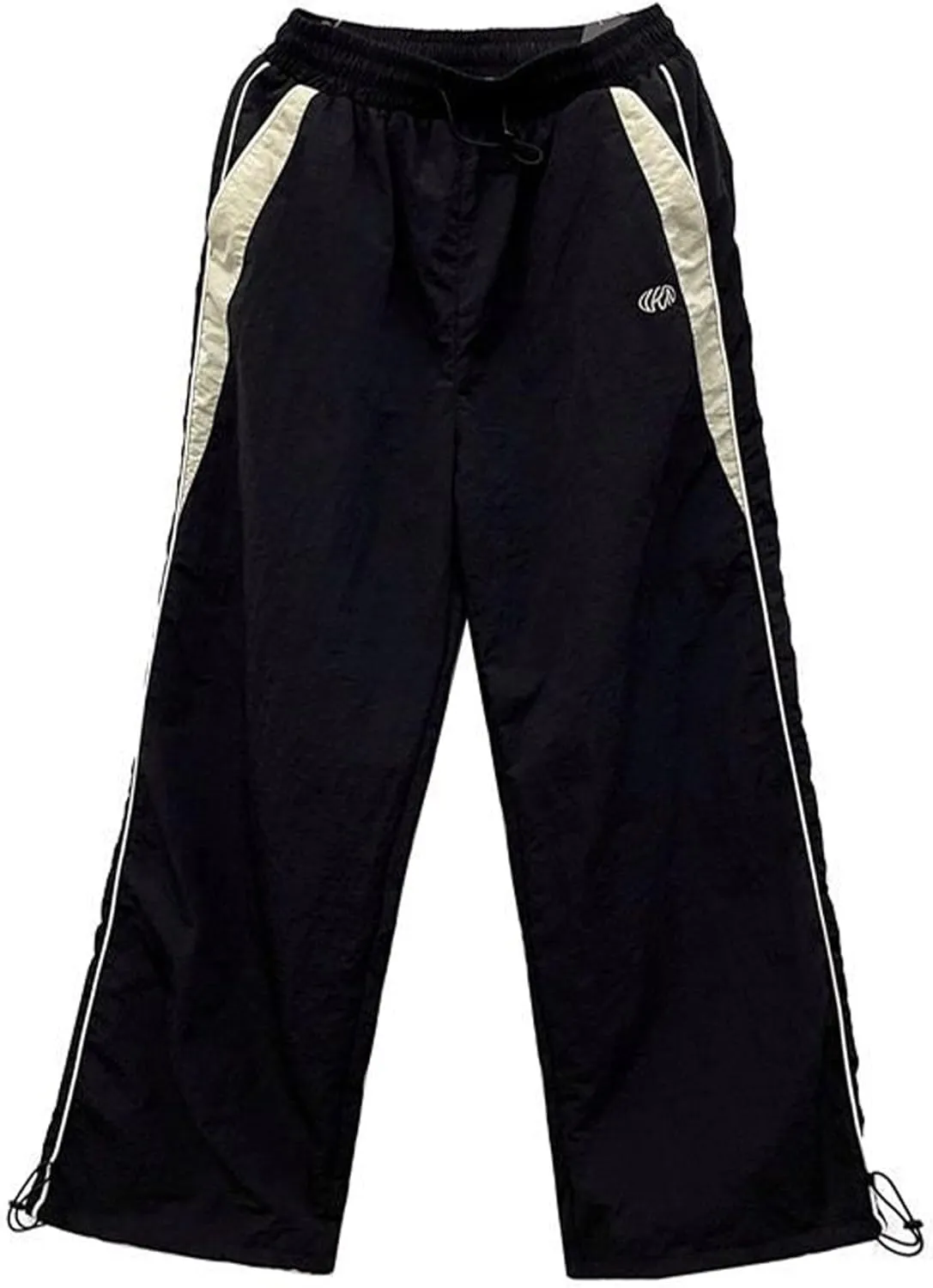 FCOOLYEET Mens Wide Leg Sweatpants Y2k Baggy Track Pants Goth Parachute Pants Cool Sweatpants for Men