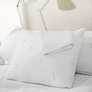FeelAtHome 65% Polyester & 35% Rayon Derived from Bamboo Cooling Pillow Case Waterproof - 20 x 36 Inches Pack of 2 (King) - Waterproof Pillow Case - Zippered Pillow Cover - Zippered Pillow Protector