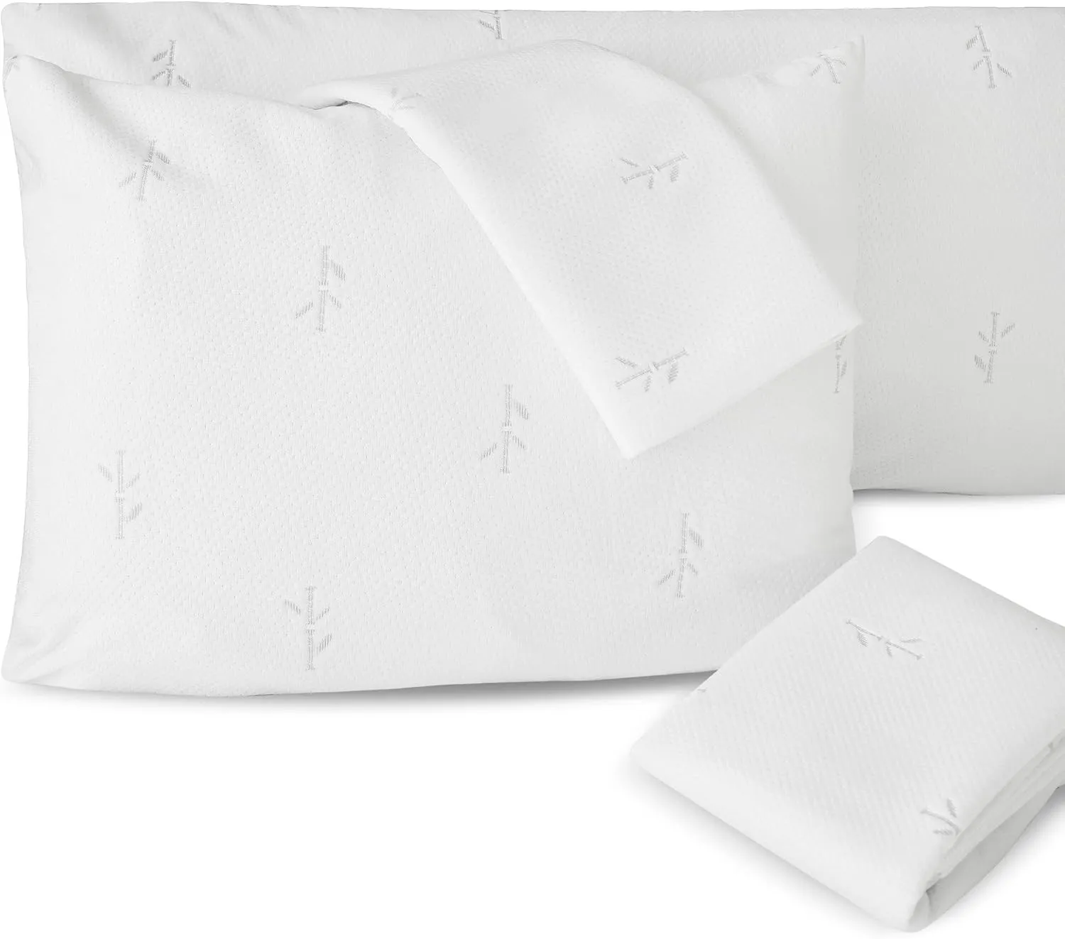 FeelAtHome 65% Polyester & 35% Rayon Derived from Bamboo Cooling Pillow Case Waterproof - 20 x 36 Inches Pack of 2 (King) - Waterproof Pillow Case - Zippered Pillow Cover - Zippered Pillow Protector