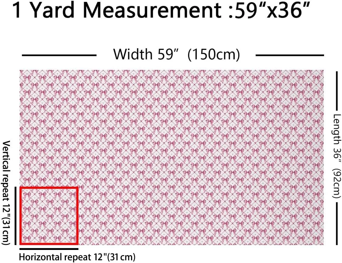 Feelyou Bow Fabric by The Yard 2 Yard Girls Bow Waterproof Outdoor Fabric for Chairs Girls Teens For Teens Decor Cute Bowknot Upholstery Fabric for Chairs Kawaii Pink Reupholstery Fabric Decor Bedroom