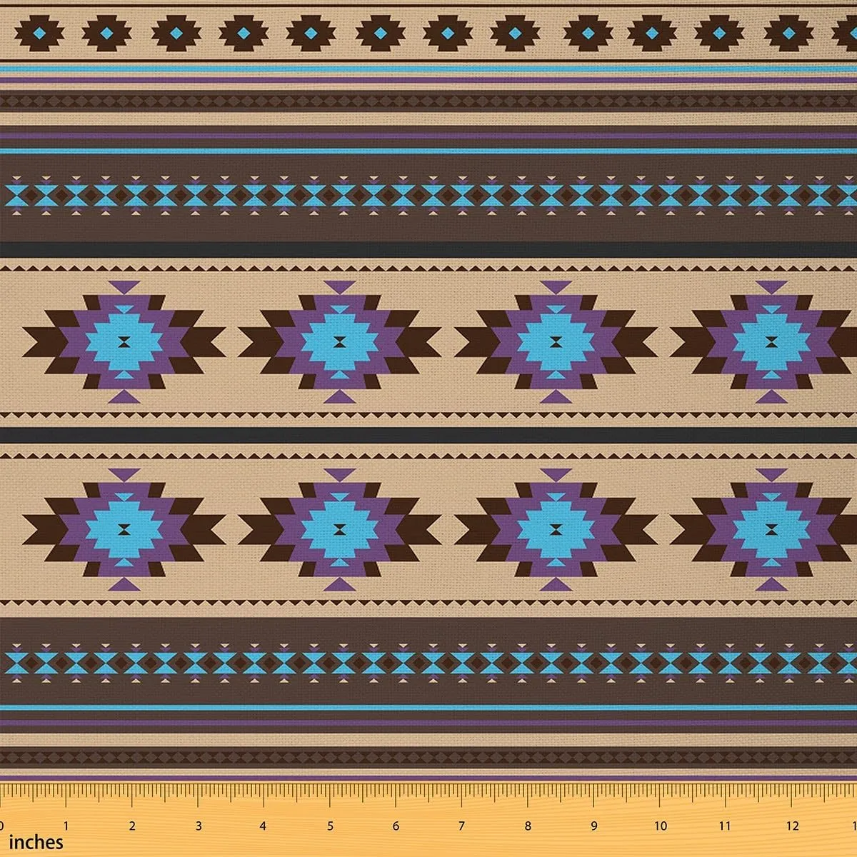 Feelyou Brown Southwestern Upholstery Fabric for Chairs Geometric Fabric by The Yard Western Decor Tribal Native American Design Decorative Waterproof Outdoor Fabric 2 Yards Stripe Line Outdoor Fabric