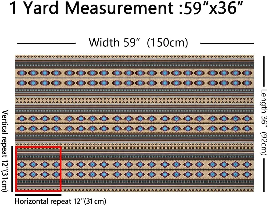 Feelyou Brown Southwestern Upholstery Fabric for Chairs Geometric Fabric by The Yard Western Decor Tribal Native American Design Decorative Waterproof Outdoor Fabric 2 Yards Stripe Line Outdoor Fabric