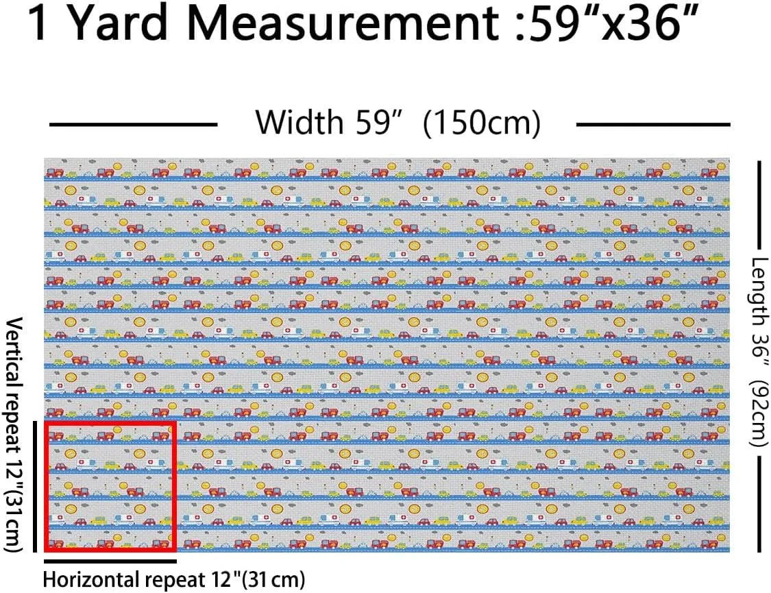 Feelyou Cartoon Cars Fabric by The Yard Kids Vehicle Waterproof Outdoor Fabric Set for Kids Boys Girls Kawaii Traffic Lights Upholstery Fabric for Chairs Car Themed Grey Blue 5 Yard