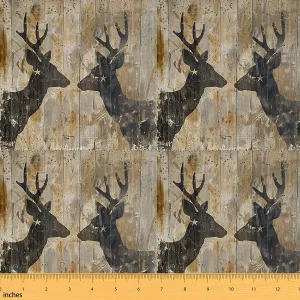 Feelyou Deer Fabric by The Yard 1 Yard, Boys Deer Upholstery Fabric for Chairs for Kids Cute Dear Fabric by The Yard, Camo Deer Fabric for Home DIY Projects