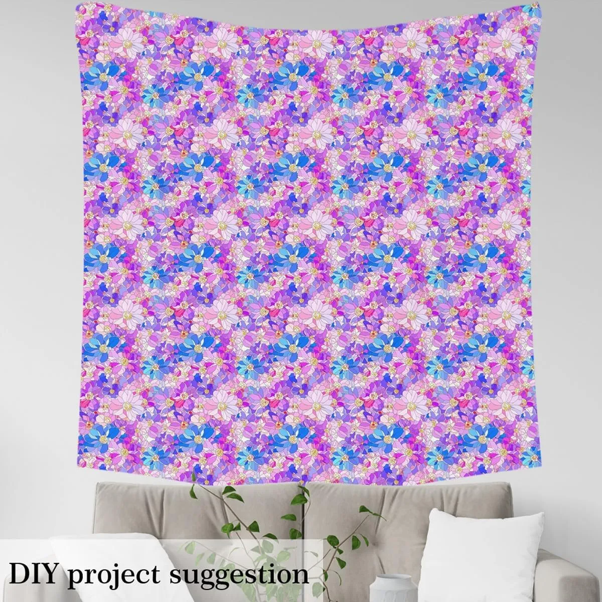 Feelyou Floral Fabric by The Yard Kids 2 Yard Botanical Floral Printed Upholstery Fabric for Chairs Adults Natural Theme Waterproof Outdoor Fabric Garden Reupholstery Fabric Decor Room Decor