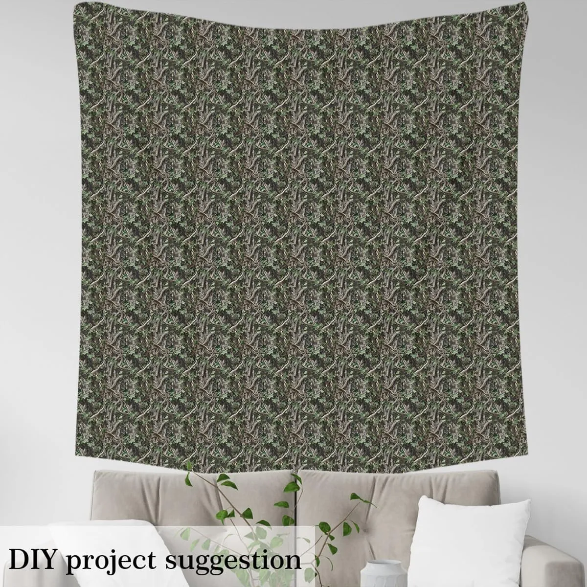 Feelyou Green Camouflage Upholstery Fabric for Chairs Tree Branches Fabric by The Yard Camo Military Style Tree Botanic Decorative Waterproof Outdoor Fabric 2 Yards Nature Theme Outdoor Fabric