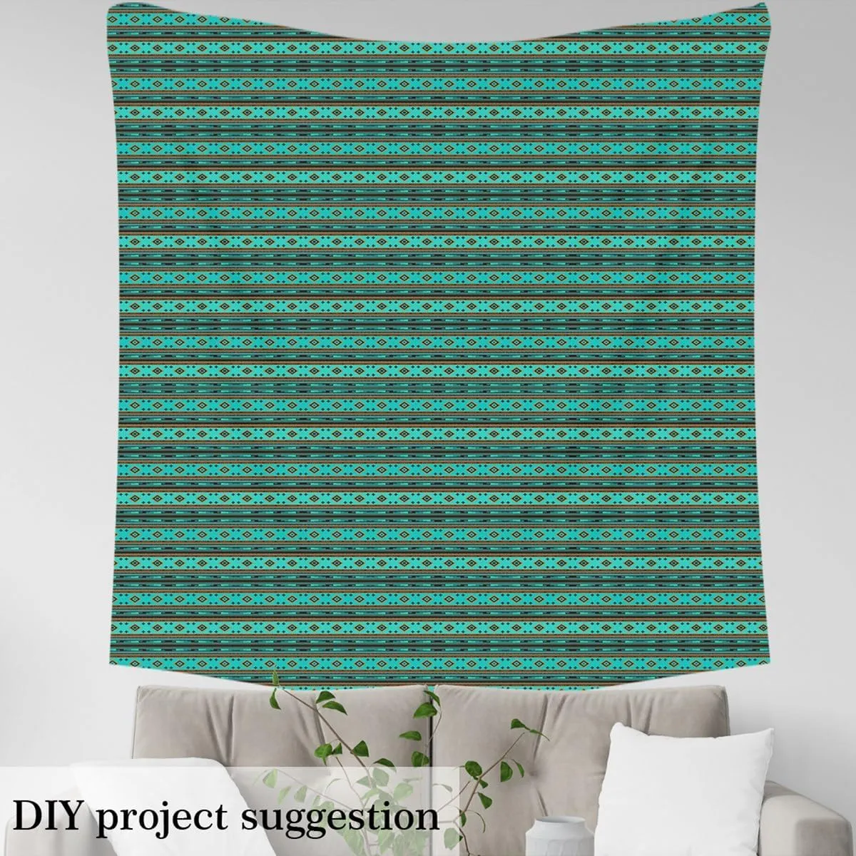 Feelyou Southwestern Upholstery Fabric for Chairs 10 Yards Geometric Fabric by The Yard for Kids Tribal Decorative Waterproof Outdoor Fabric Native American Design Blue Orange Outdoor Fabric