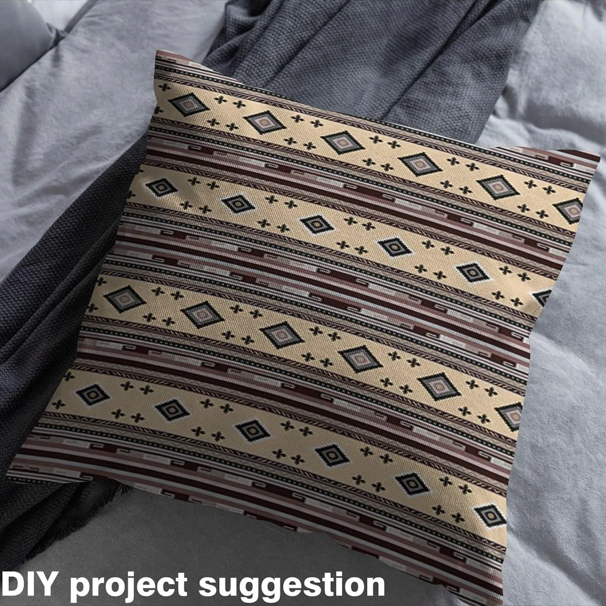 Feelyou Southwestern Upholstery Fabric for Chairs 5 Yards Geometric Strips Lines Fabric by The Yard for Kids Tribal Decorative Waterproof Outdoor Fabric Native American Design Yellow Outdoor Fabric