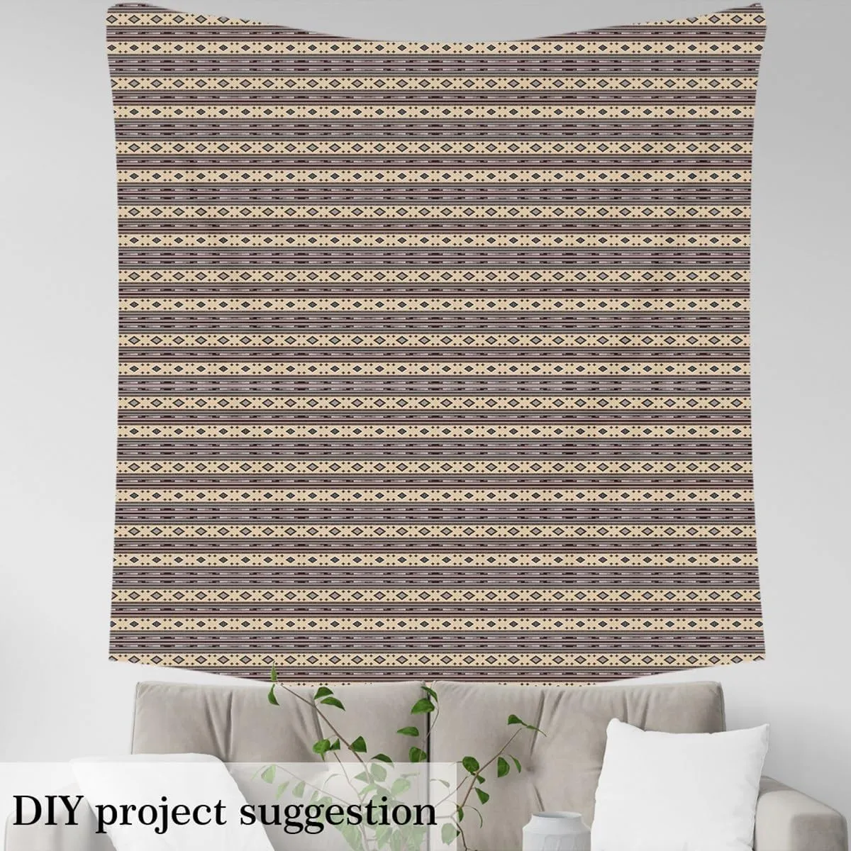 Feelyou Southwestern Upholstery Fabric for Chairs 5 Yards Geometric Strips Lines Fabric by The Yard for Kids Tribal Decorative Waterproof Outdoor Fabric Native American Design Yellow Outdoor Fabric