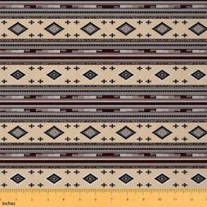 Feelyou Southwestern Upholstery Fabric for Chairs 5 Yards Geometric Strips Lines Fabric by The Yard for Kids Tribal Decorative Waterproof Outdoor Fabric Native American Design Yellow Outdoor Fabric