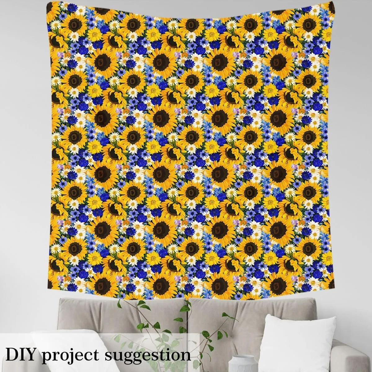 Feelyou Sunflower Decorative Waterproof Outdoor Fabric 5 Yards Floral Nature Themed Fabric by The Yard Blossom Flowers Print Upholstery Fabric for Chairs Outdoor Fabric