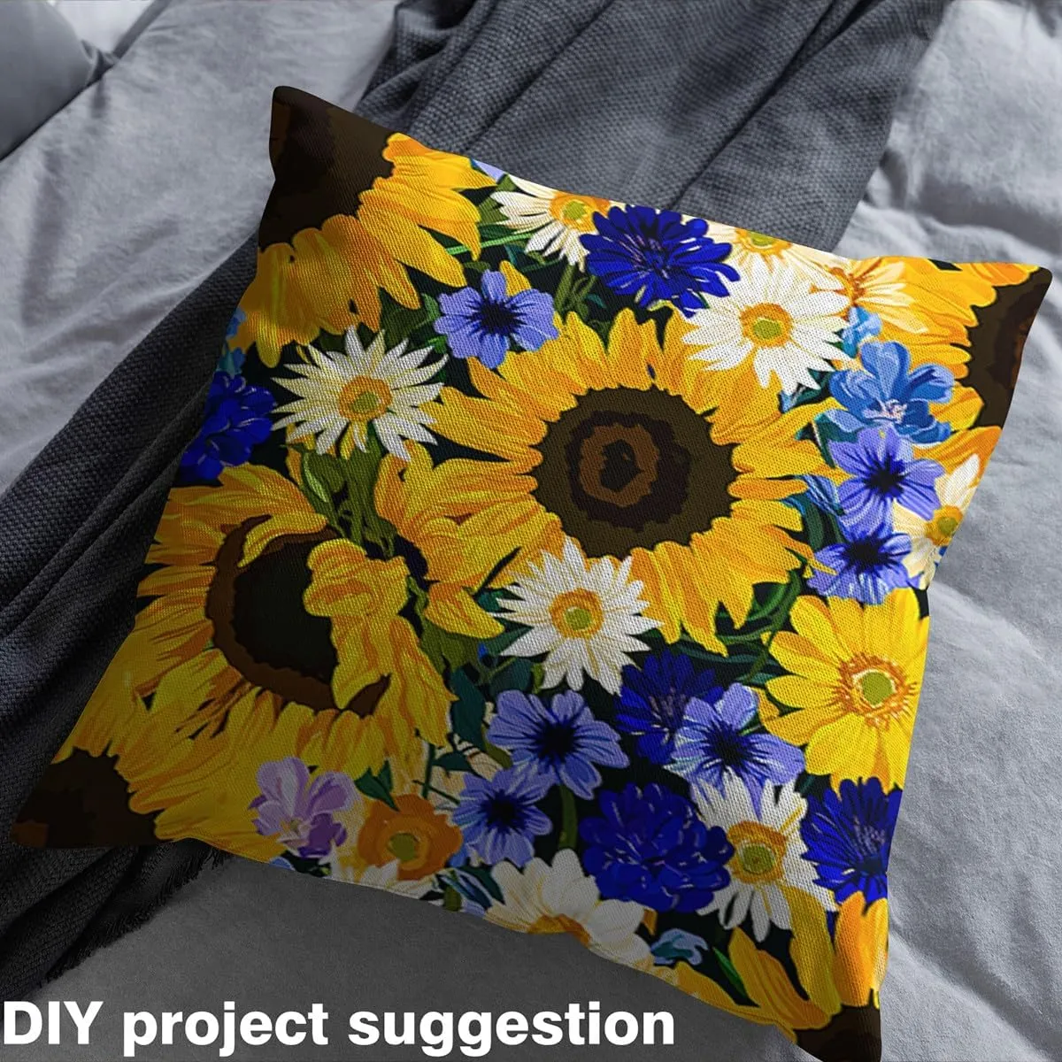 Feelyou Sunflower Decorative Waterproof Outdoor Fabric 5 Yards Floral Nature Themed Fabric by The Yard Blossom Flowers Print Upholstery Fabric for Chairs Outdoor Fabric