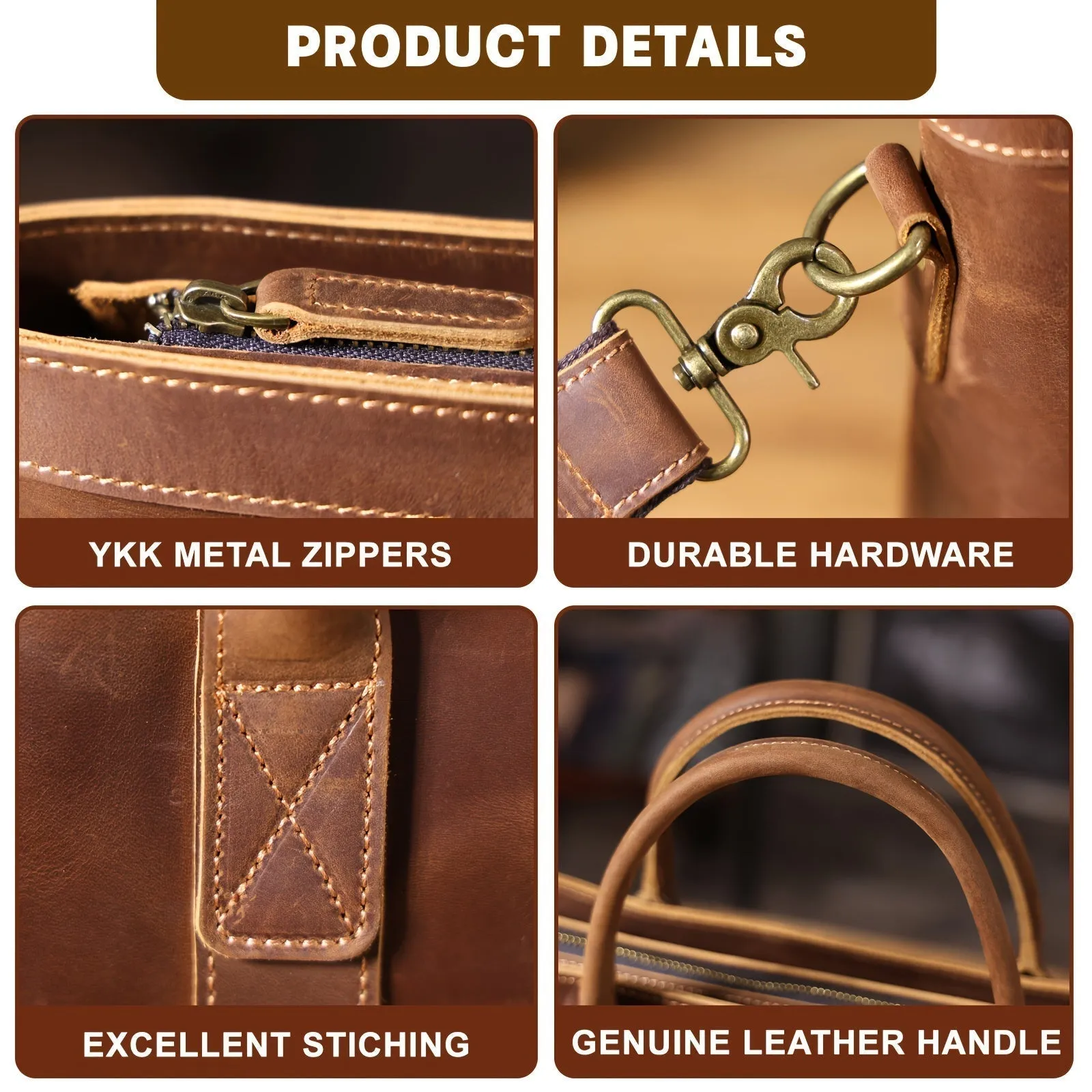 Felix | Vintage Leather Crossbody Travel Laptop Messenger Bag