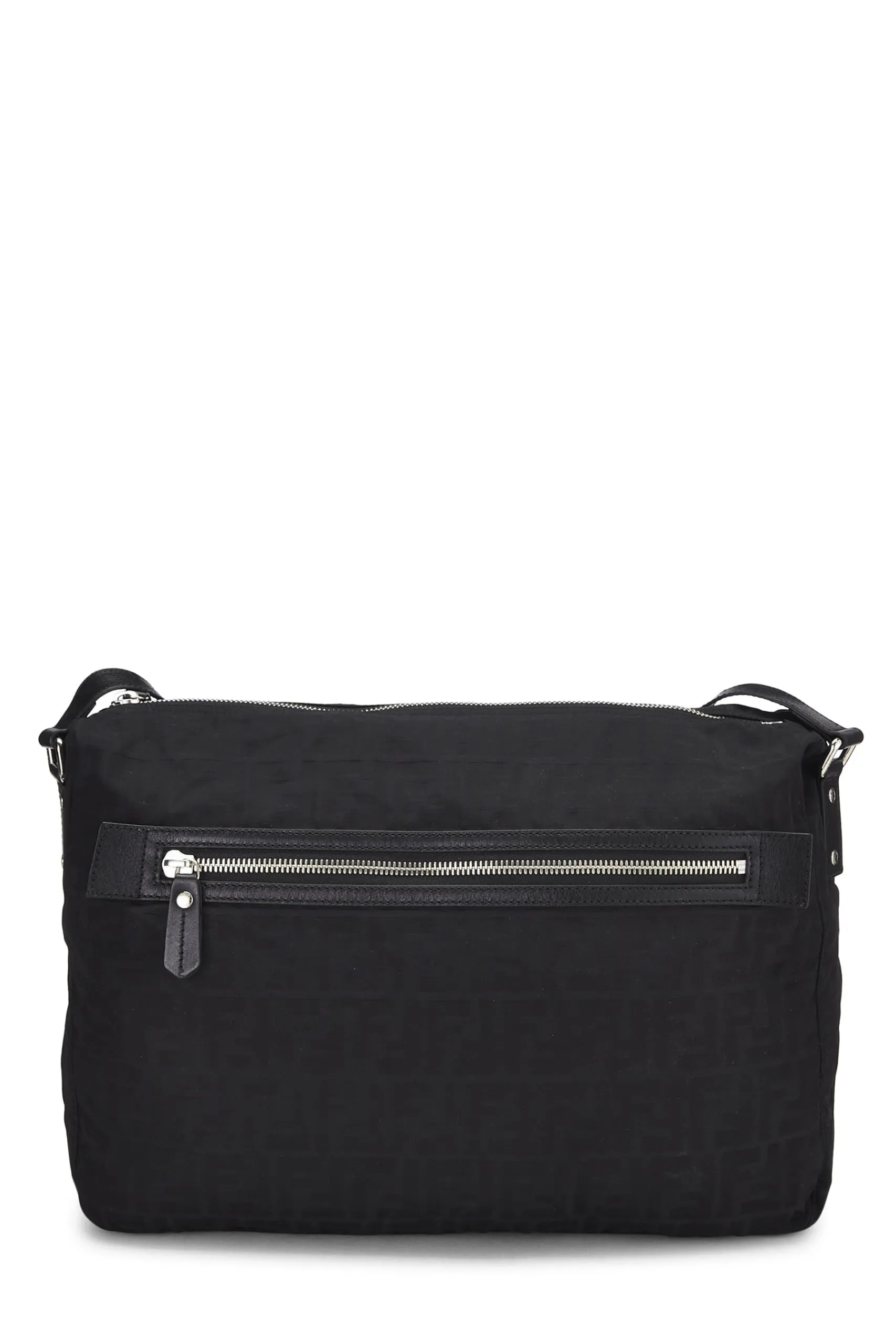Fendi,  Black Zucchino Nylon Messenger Bag, Black