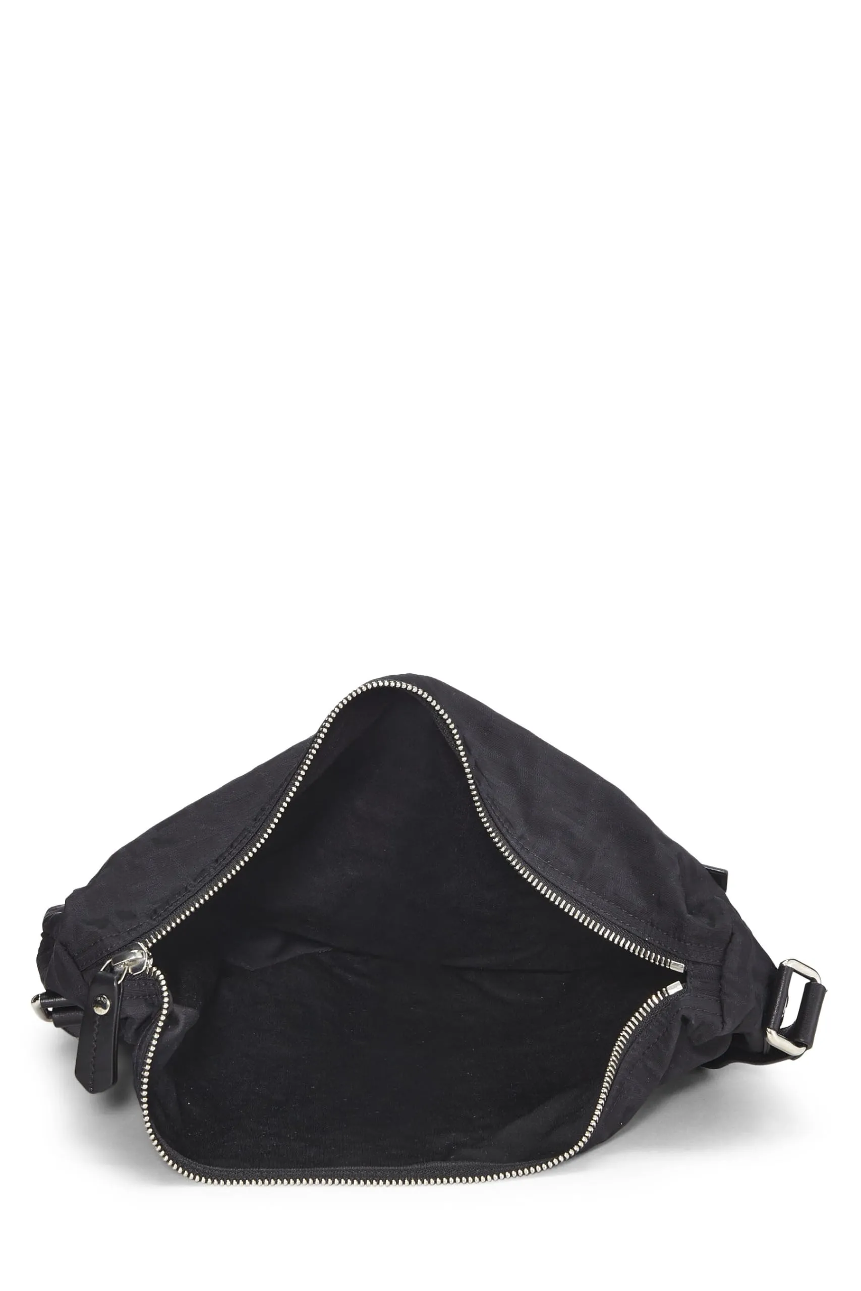 Fendi,  Black Zucchino Nylon Messenger Bag, Black
