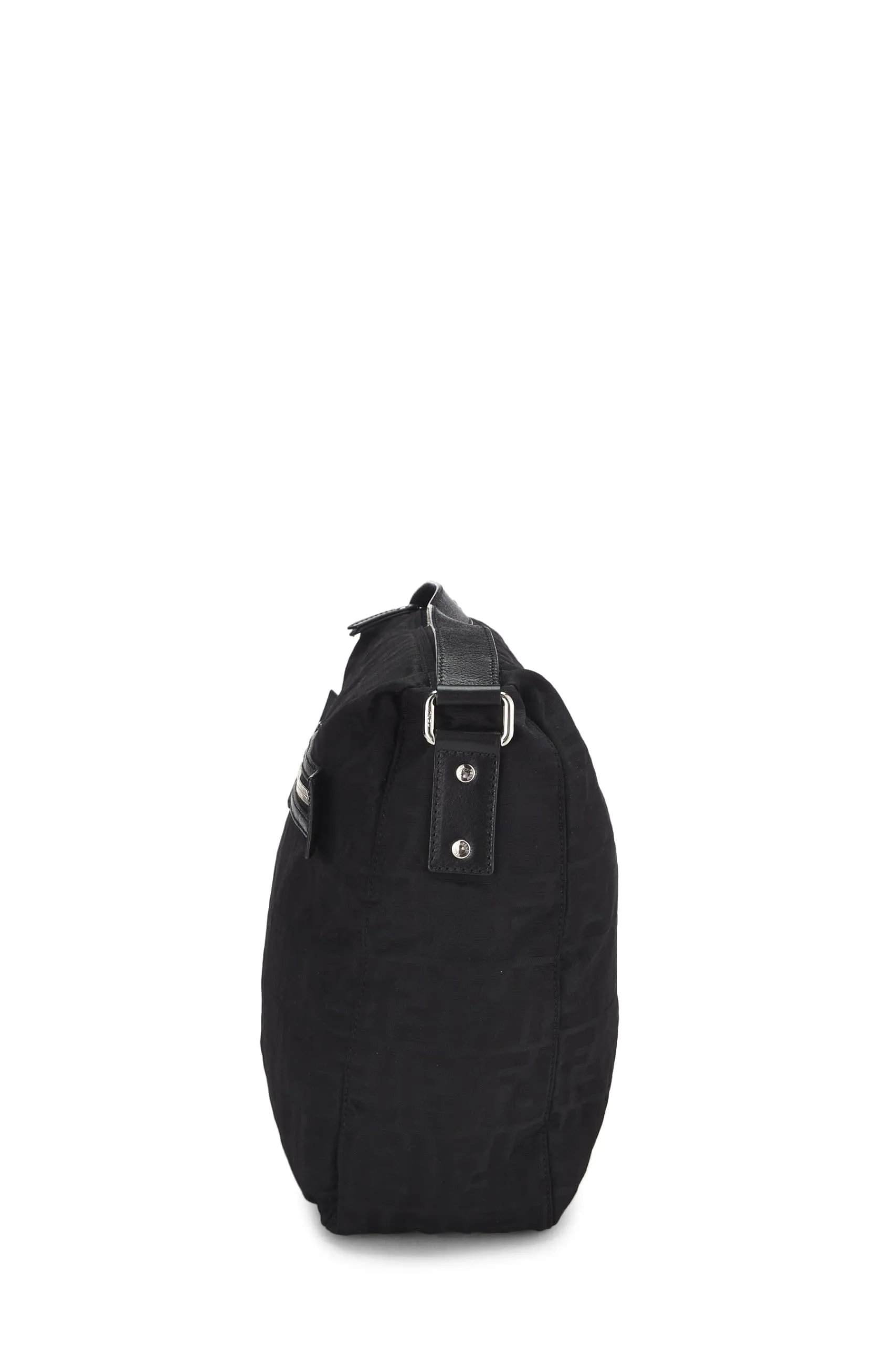 Fendi,  Black Zucchino Nylon Messenger Bag, Black