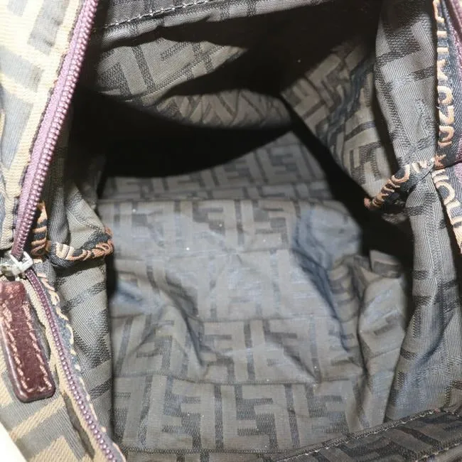 Fendi Tobacco Canvasleather Satcheltote Brown Zucca Print Canvas Satchel